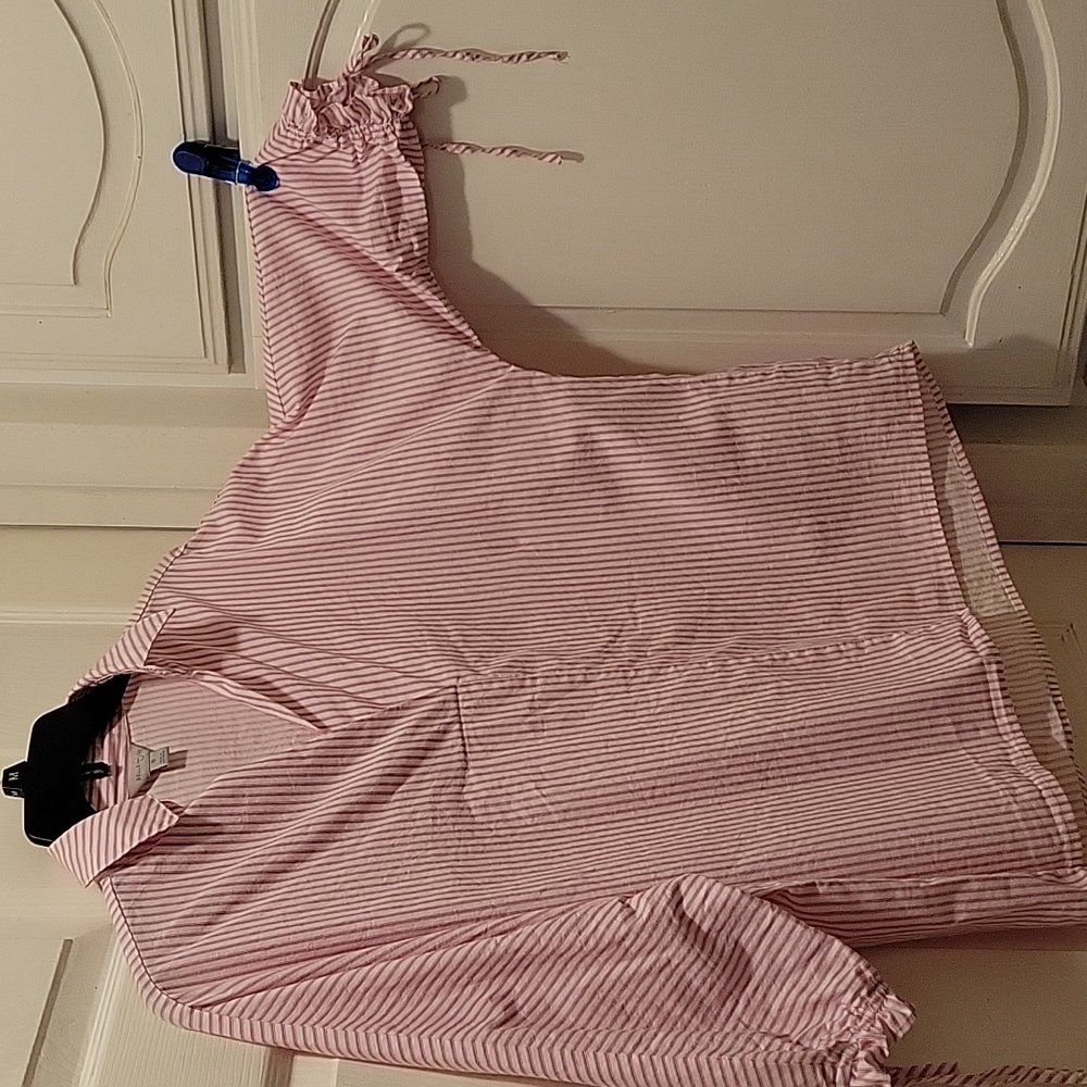 S Belle sky hot pink and white striped 3/4 sleeve top
